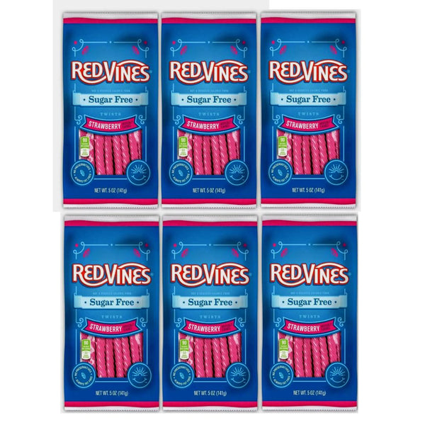 Red Vines Sugar Free Strawberry Licorice Twists [Pack of 6]